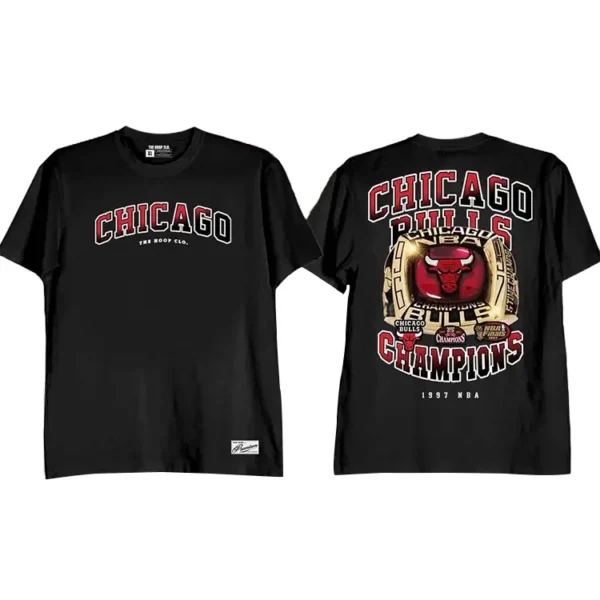 1997 Chicago Bulls Champions Shirt Black