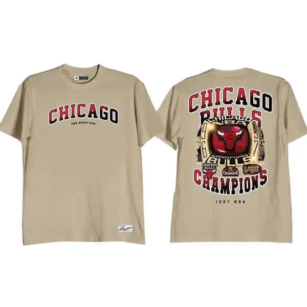 1997 Chicago Bulls Champions Shirt Khaki