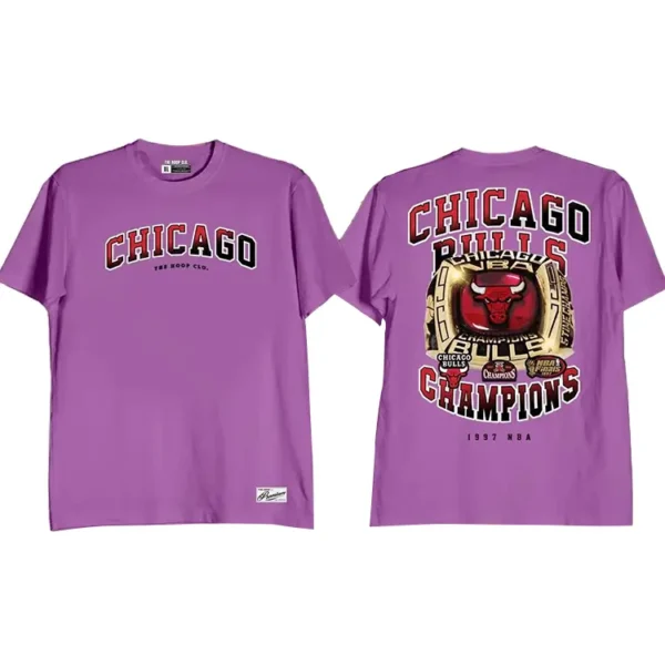 1997 Chicago Bulls Champions Shirt Lilac