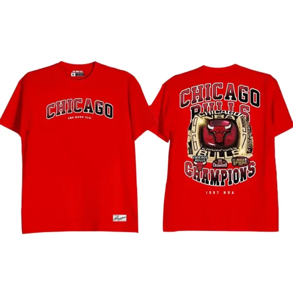 1997 Chicago Bulls Champions Shirt Red