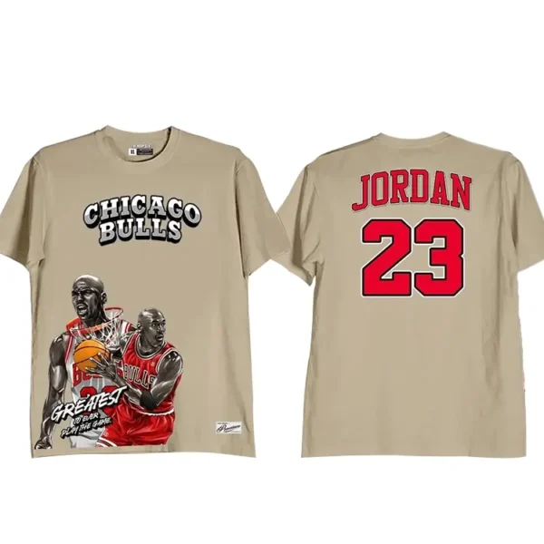 Goat Michael Jordan Jersey Shirt Khaki