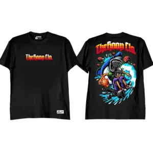 Skate Man Shark Shirt Black