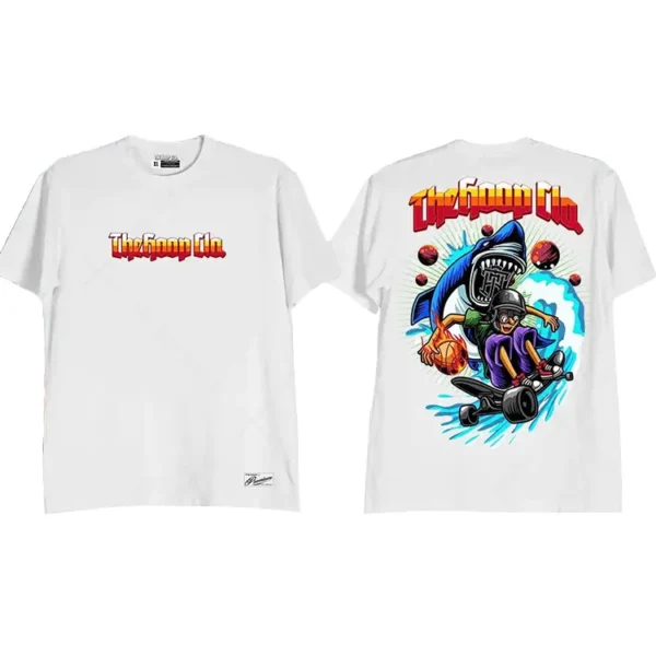 Skate Man Shark Shirt White